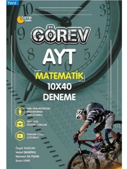 ARMADA YKS GÖREV AYT MATEMATİK DENEME 10 X40 VİDEO ÇÖZÜMLÜ *YENİ* ürün görseli 1