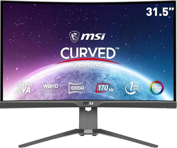 MSI MAG 325CQRF-QD 31.5" 1 ms 2K Curved 170 Hz Oyuncu Monitörü Teşhir ürün görseli 1