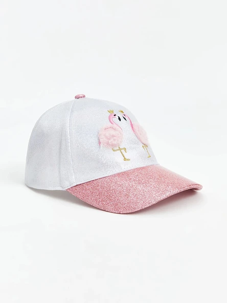 LCW ACCESSORIES Gri Flamingo Nakışlı Kız Çocuk Kep Şapka ürün görseli 1