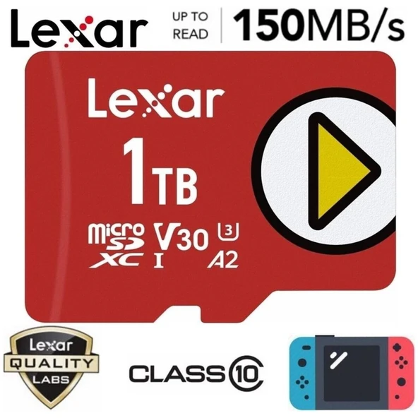 Lexar Play LMSPLAY001T-BNN UHS-I U3 A2 V30 1 TB Micro SD Kart ürün görseli 1