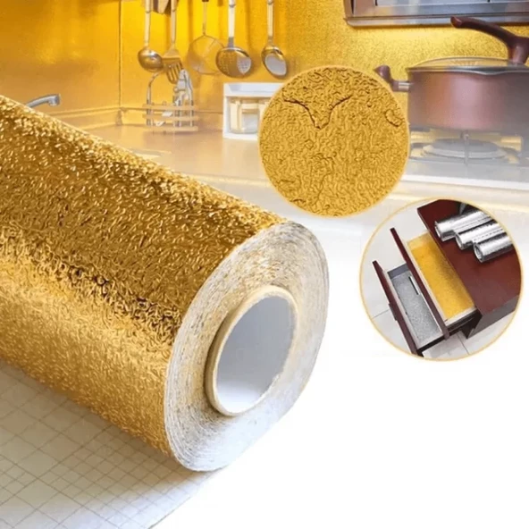 Yapışkanlı Gold Mutfak Tezgah Folyosu ürün görseli 1