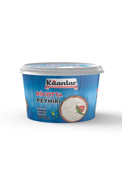 Kaanlar 400 Gr Ricotta Peynir Yarım Yağlı Sürülebilir Tatlı İçin Uygun Ricotta Peynir ürün görseli 1