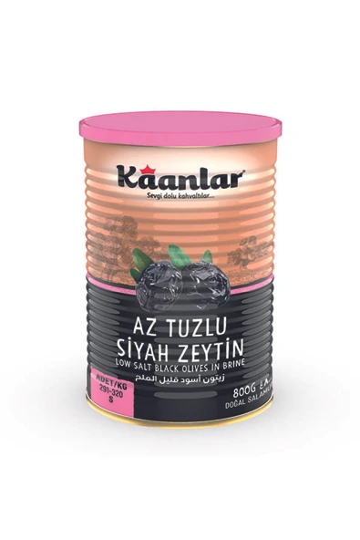 Kaanlar Az Tuzlu Siyah Zeytin 800 GR Sofralık Doğal Salamura Yeni Mahsul 291-320 ürün görseli 1
