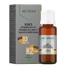VeNatura D3K2 Vitamin D3 Ve Menaquinon 7 Takviye Edici Gıda 20 ml ürün görseli 1