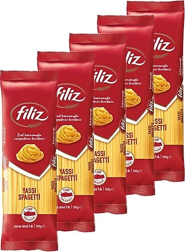 Filiz Yassı Spagetti Makarna 500 gr 5'li ürün görseli 1