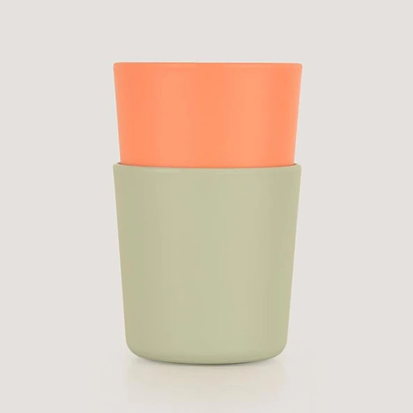LC Mini Bardak 2'li Sage Green - Peach - Resim 3