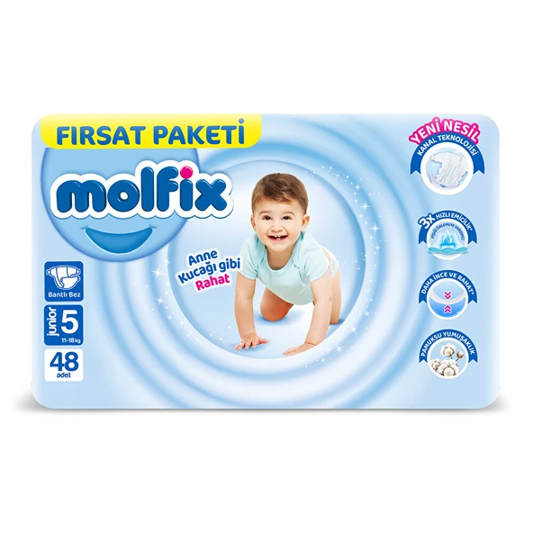 Bebek Bezi 5 Beden Junior Fırsat Paketi 11-18 kg 48 adet 1 Adet ürün görseli 1