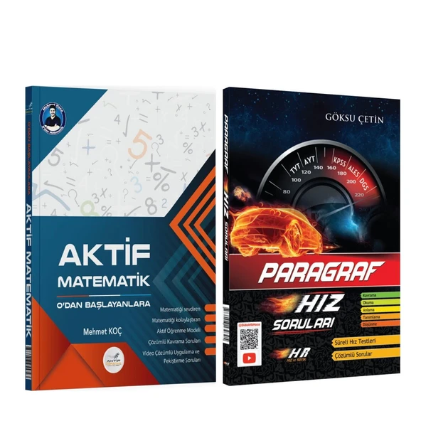 Aktif Öğrenme TYT Aktif Matematik 0 dan Başlayanlara ve Hız Renk Paragraf Soru Bankası Seti 2 Kitap ürün görseli 1