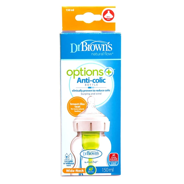 DB 51600 Dr Browns Options+ Geniş Ağız Antikolik PP Biberon 150 ml 0+ Ay (5 ADET) ürün görseli 1