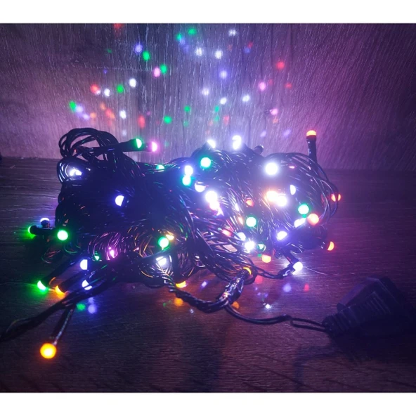 10m 100 Led Damla Uçlu Led Işık RGB Işık Siyah Kablo ürün görseli 1