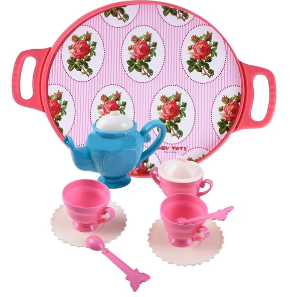 Zuzu Tepsili Çay Seti Pembe (4 ADET) ürün görseli 1