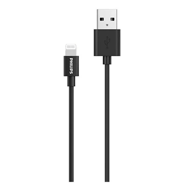 Philips Apple MFI Lisanslı UsbA to Lightning 2Metre Hızlı Data ve Şarj Kablosu Siyah DLC3106V/00 ürün görseli 1