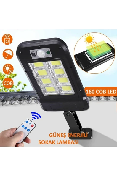Uzaktan Kumandalı 160 Led Solar Bahçe Lambası ürün görseli 1