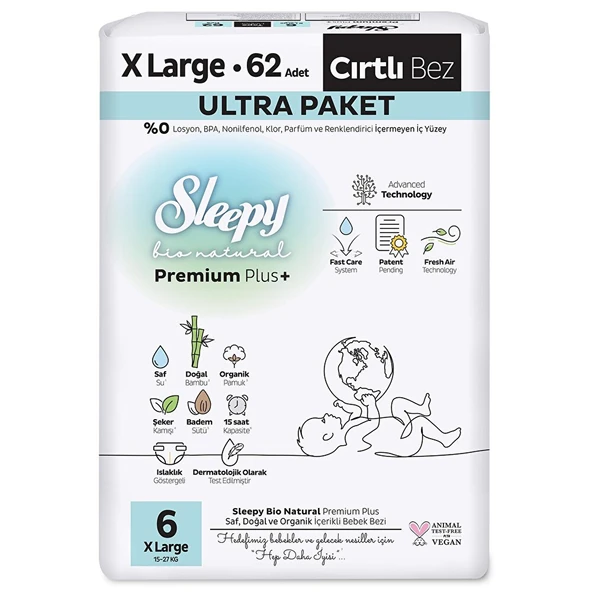 Bio Natural 6 Beden 62 Adet (4 ADET) ürün görseli 1