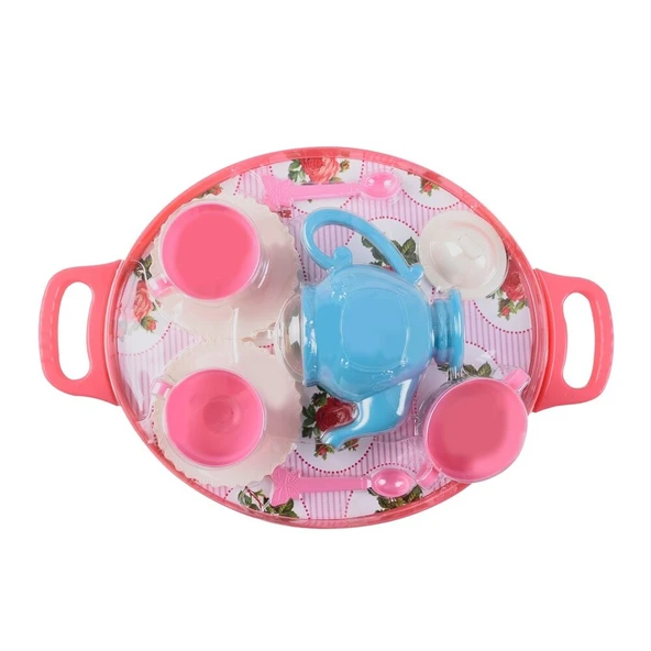 Zuzu Tepsili Çay Seti Pembe (5 ADET) - Resim 2