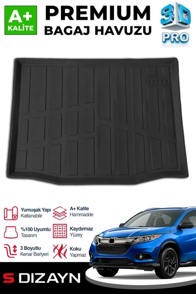 S-Dizayn Honda HR-V 3D Pro Bagaj Havuzu 2020 Üzeri A+ Kalite ürün görseli 1