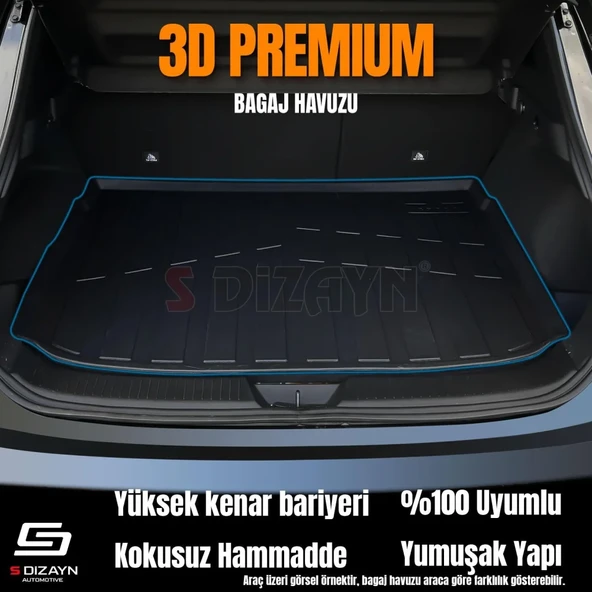S-Dizayn Hyundai Elantra 3D Pro Bagaj Havuzu 2020 Üzeri A+ Kalite ürün görseli 1