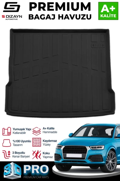 S-Dizayn Audi Q3 3D Pro Bagaj Havuzu 2011-2018 A+ Kalite ürün görseli 1