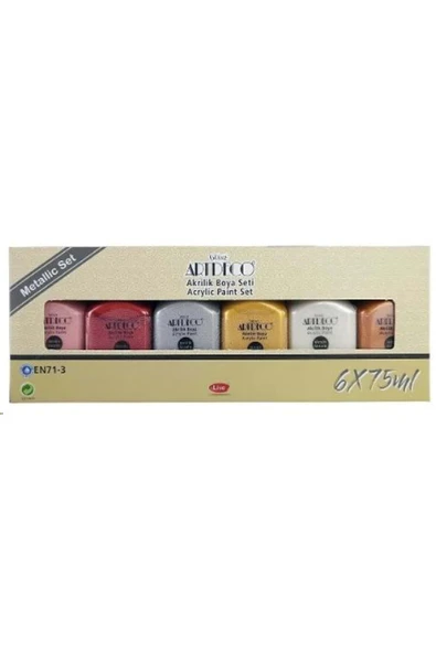 Artdeco Metalik Akrilik Boya Seti 6 Renk ürün görseli 1