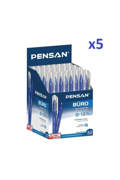 Pensan Büro Tükenmez Kalem 50'li Mavi- 5 Kutu ürün görseli 1