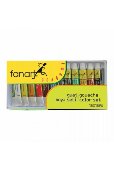 artline Fanart : Academy Guaj Boya Seti : 12 Renk X 12 Ml Tüp ürün görseli 1
