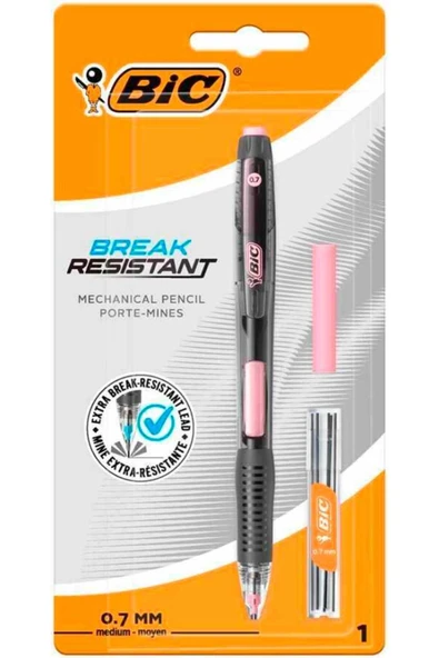 Bic Break Resistant Kırılmaya Dayanıklı Yandan Basmalı Siyah-Pembe Versatil Kalem Seti ürün görseli 1