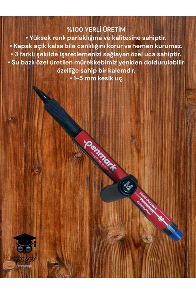 SEYFİKİRTASİYE Asetat Kalemi M Uç 1.0 Mm %100 Yerli Üretim Permanent Kalem ürün görseli 1
