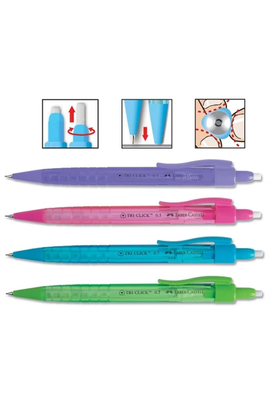 Faber Castell Tri Click 0,7 Versatil Kalem - Resim 2