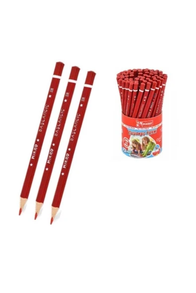 Mikro Kırmızı Jumbo Üçgen İlk Kalemim Kırmızı Kalın Kurşun Kalem Başlagıç 3 Adet ürün görseli 1
