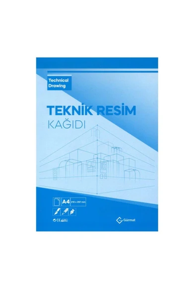 GÜRMAT A4 Teknik Resim Defteri Dik 40 Yaprak Antetli A-4 Teknik Resim Defteri 1 Adet ürün görseli 1