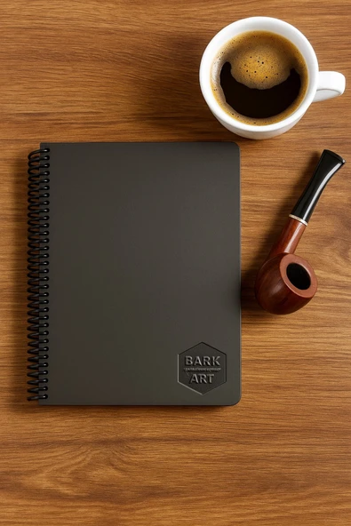 Pastel Siyah Defter ve Beyaz Jel Kalem Seti ürün görseli 1