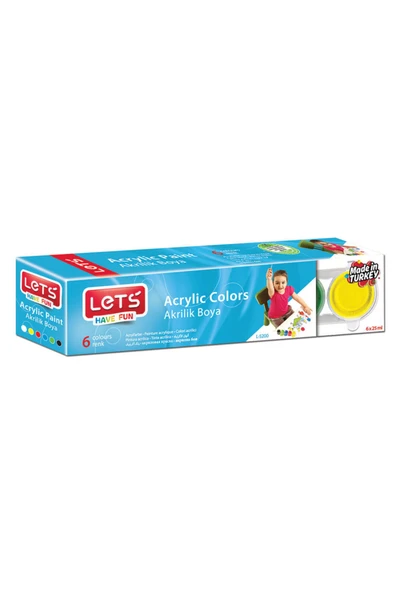 Lets 6 Renk Akrilik Boya Ana Renkler 25 mg ürün görseli 1