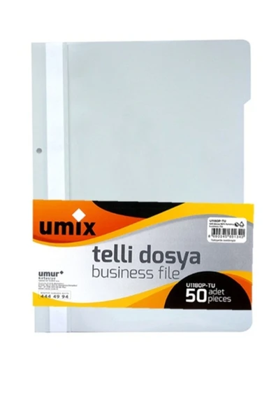 Umix 50 Adet Beyaz Telli Dosya ürün görseli 1