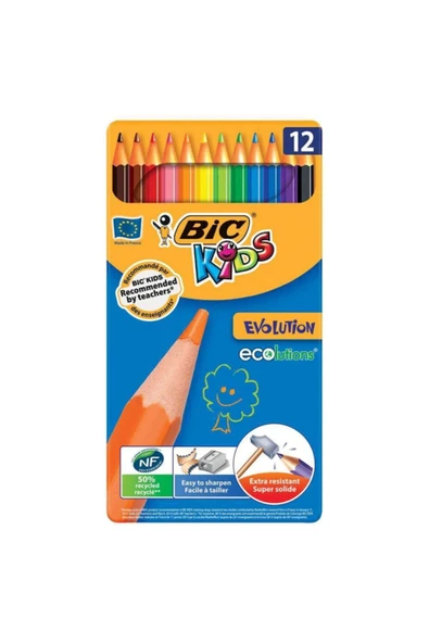 Bic Kuru Boya Metal Kutu 12 Renk ürün görseli 1