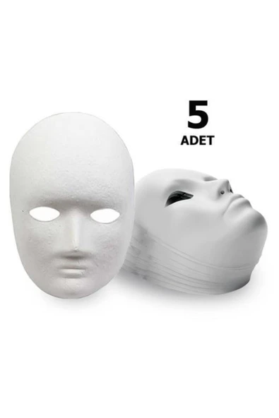 Hobialem 5 Adet, Karton Maske, Boyanabilir, Eğitici Maske Boyama, Etkinlik Ve Hobi Maskesi ürün görseli 1