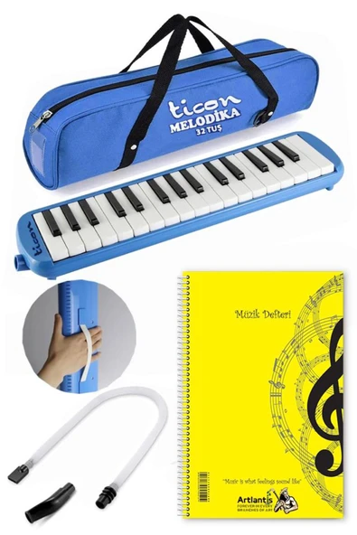 Artlantis Melodika 32 Tuşlu Mavi Bez Çantalı 1 Adet Müzik Defteri A4 Plastik Kapak 40 Yaprak Spralli 1 Adet Ho ürün görseli 1