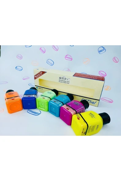Artdeco Akrilik Boya Seti 6 Renk X 75ml Makaron Renkler Lv-y-070ı-as7 ürün görseli 1