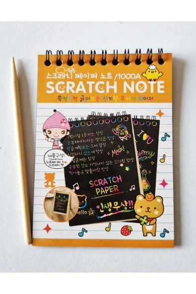 Modellino Sihirli Kazımalı Gökkuşağı 6A Boy 15x10cm Spiralli Kalemli Defter Kağıt - Kapak Rengi Seçmeli 1 Adet ürün görseli 1