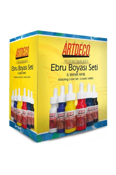 Artdeco Ebru Boya Seti : 6 Temel Renk ürün görseli 1