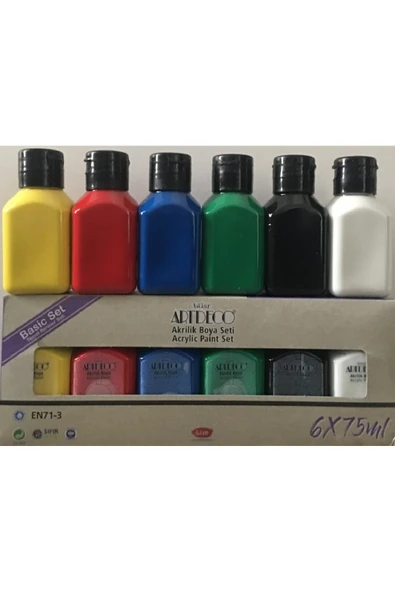 Artdeco Akrilik Boya Seti 6X75 ml. Y-070I-AS1 Temel Renkler Seti ürün görseli 1