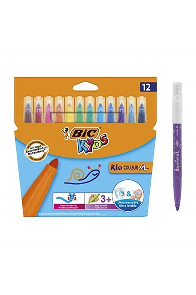 Bic Kids Kid Couleur xl Keçeli Boya Kalemi 12'li Kutu ürün görseli 1