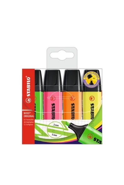 Stabilo Boss Original Fosforlu Kalem 4 Renk Paket ürün görseli 1