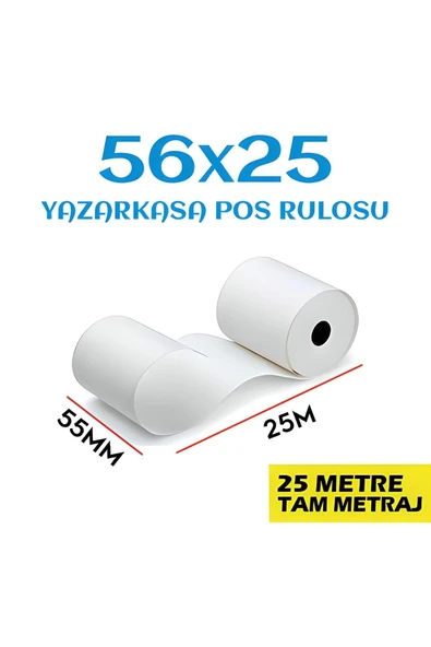 Dora Kağıt 56x25 Termal Pos Rulosu ( 1 Paket-10'lu) ürün görseli 1