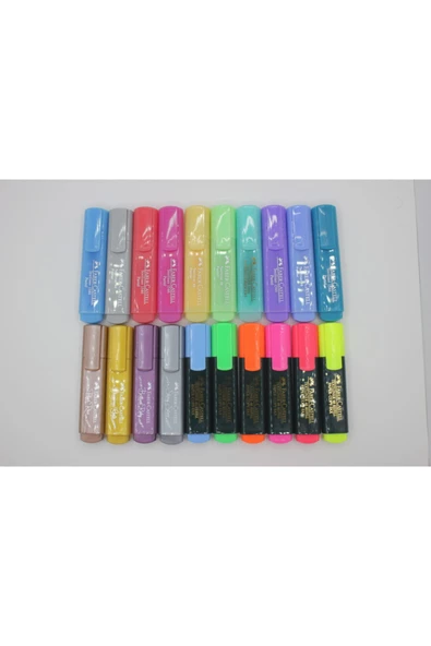 Faber Castell Fosforlu Pastel Ve Metalik Renkler 20'li Set ürün görseli 1