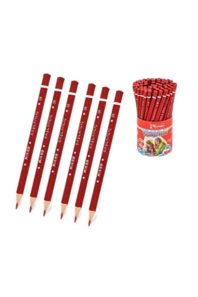 Mikro Kırmızı Jumbo Üçgen İlk Kalemim Kırmızı Kalın Kurşun Kalem Başlagıç 6 Adet ürün görseli 1