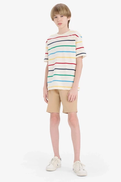 Defacto C2955 Bej Erkek Çocuk Gabardin Şort - Resim 5