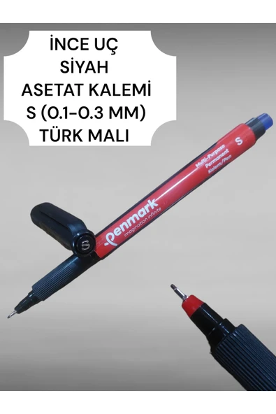 SEYFİKİRTASİYE ASETAT KALEMİ S UÇ 0.1-0.3 MM %100 YERLİ ÜRETİM PERMANENT KALEM ürün görseli 1