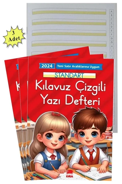 Artlantis Yeni Müfradat Güzel Yazı Defteri Orta Boy 16.5x24  24 Yaprak 3 Adet Standart Kılavuz Çizgili Yazı De ürün görseli 1