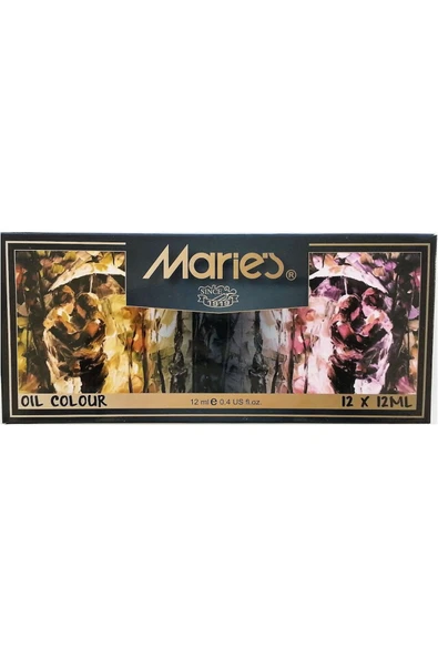 Maries YAĞLI BOYA 12 RENK E1381 ürün görseli 1