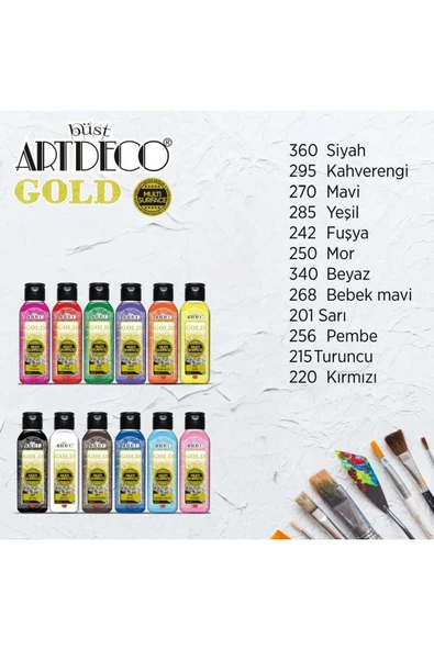 Artdeco Gold Multi-surface Akrilik Boya 140ml Siyah 360 - Resim 4